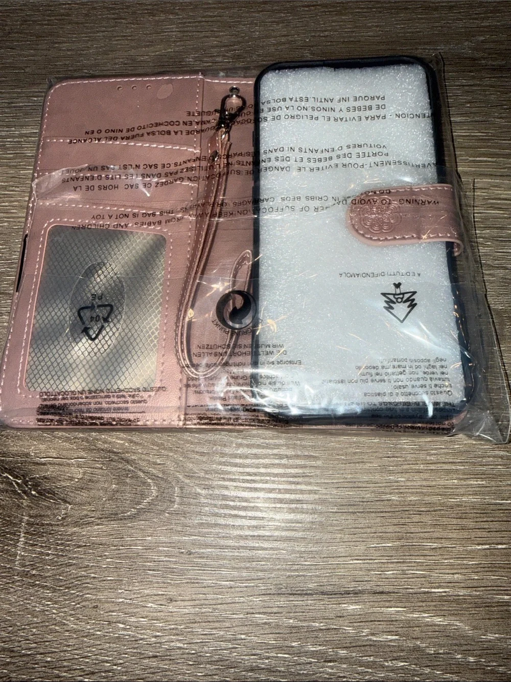 Floral Mandala Rose Gold Wallet Phone Case with Wristlet